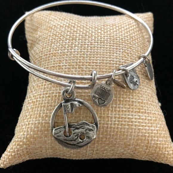 Alex & Ani Silver Golf Charm Bracelet 18th Hole - Picture 2 of 5